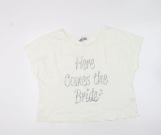 Womens UK Size M ASOS Ivory Basic T-Shirt