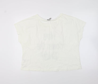 Womens UK Size M ASOS Ivory Basic T-Shirt