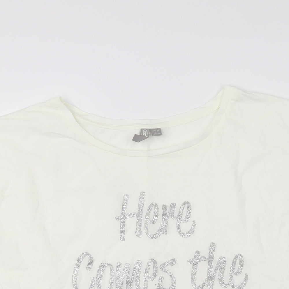 Womens UK Size M ASOS Ivory Basic T-Shirt