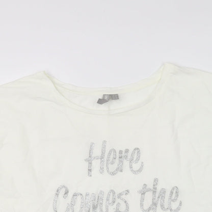 Womens UK Size M ASOS Ivory Basic T-Shirt