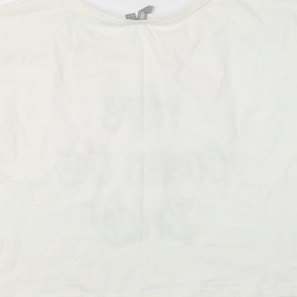 Womens UK Size M ASOS Ivory Basic T-Shirt