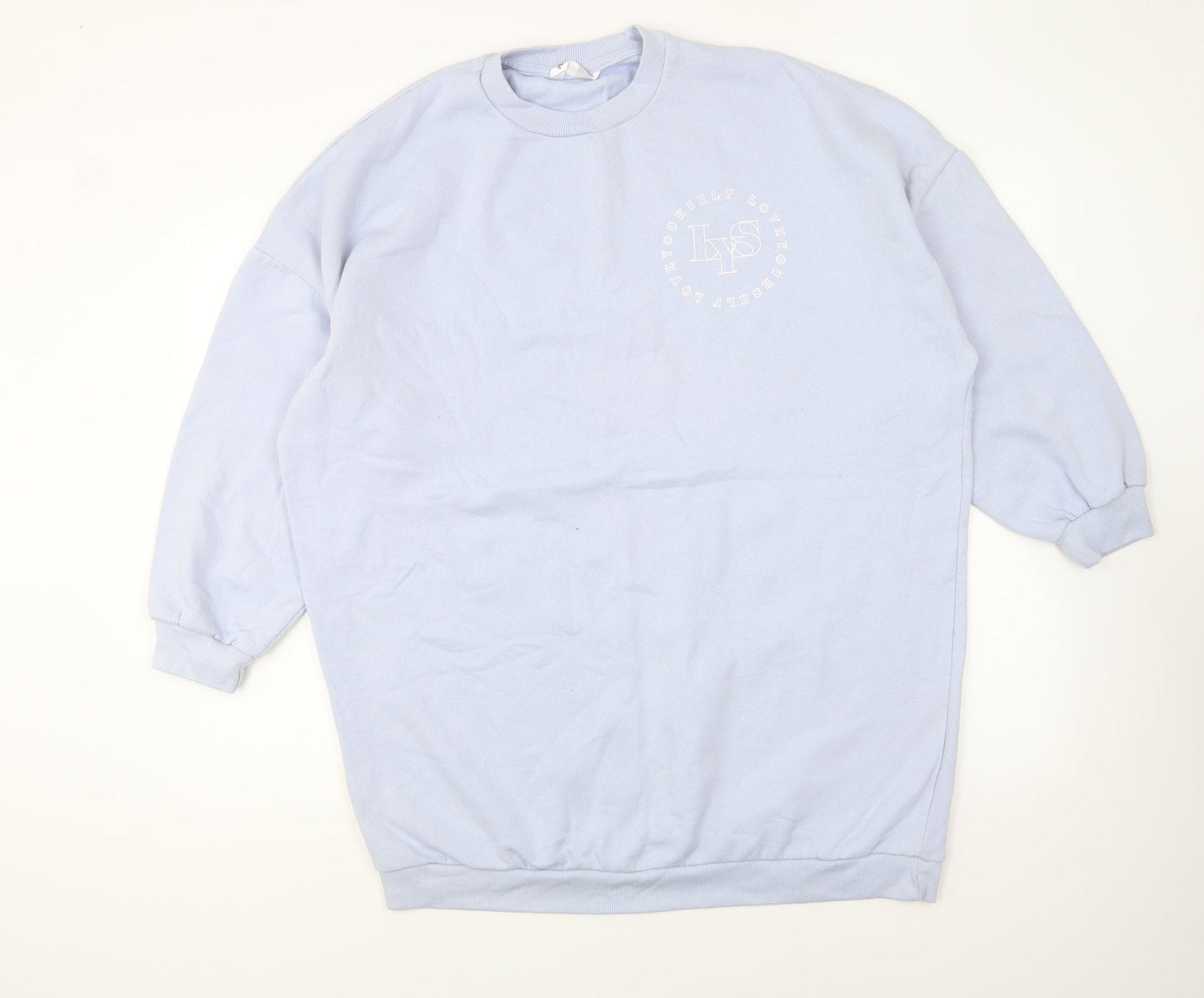 PEP&CO Womens Blue Cotton Pullover Sweatshirt Size L Pullover - Love Yourself