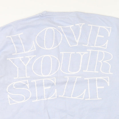 PEP&CO Womens Blue Cotton Pullover Sweatshirt Size L Pullover - Love Yourself