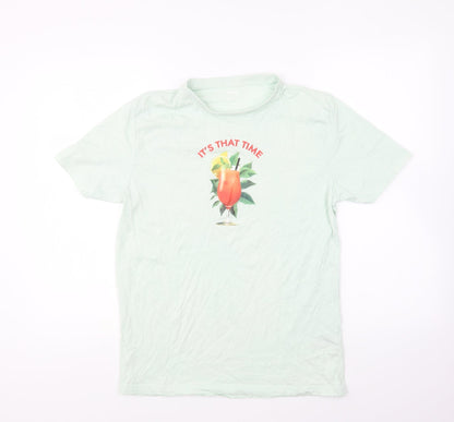 Womens UK Size S Dunnes Stores Green Basic T-Shirt