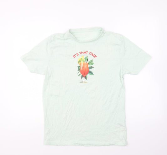 Womens UK Size S Dunnes Stores Green Basic T-Shirt