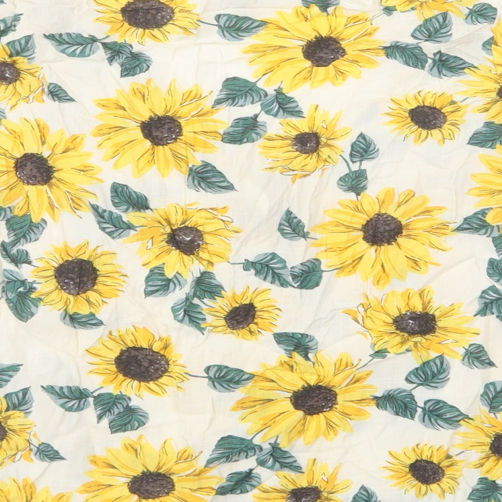 Womens UK Size 4 Divided by H&M Yellow Basic Button-Up