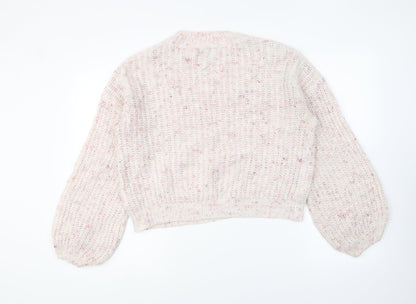 Primark Womens Pink Round Neck Acrylic Pullover Jumper Size 2XS