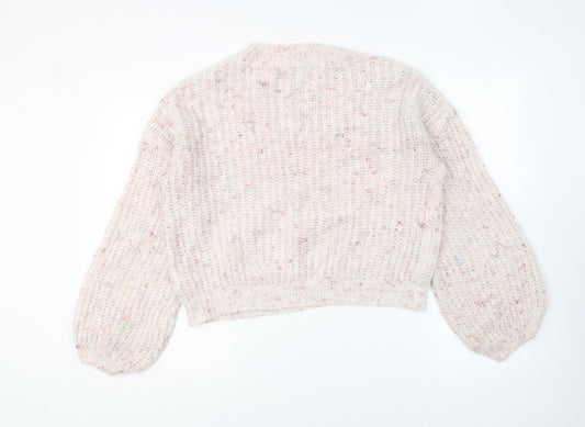 Primark Womens Pink Round Neck Acrylic Pullover Jumper Size 2XS