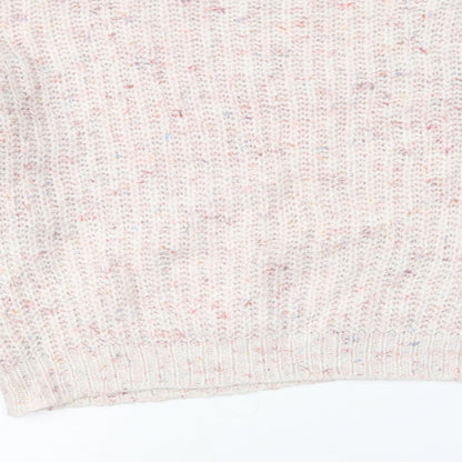 Primark Womens Pink Round Neck Acrylic Pullover Jumper Size 2XS