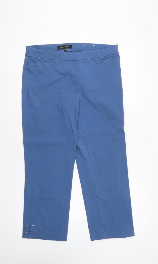 Jasmine & Juliana Womens Blue Viscose Trousers Size 14 L23 in Regular