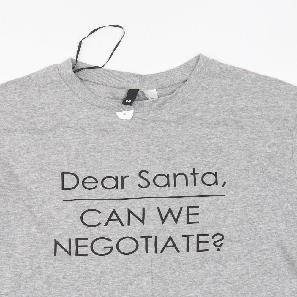 H&M Womens Grey Cotton Pullover Sweatshirt Size M Pullover - Christmas