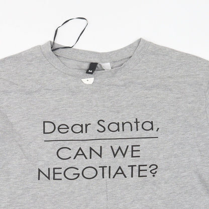 H&M Womens Grey Cotton Pullover Sweatshirt Size M Pullover - Christmas