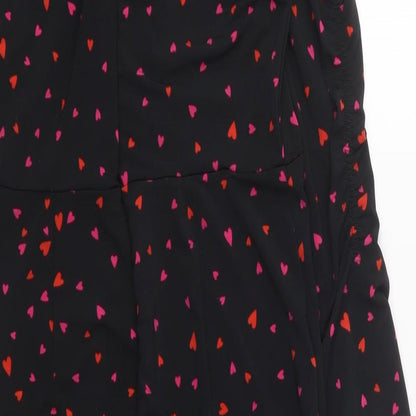 Very Womens Black Geometric Polyester Bodycon Size 10 V-Neck Pullover - Love Hearts