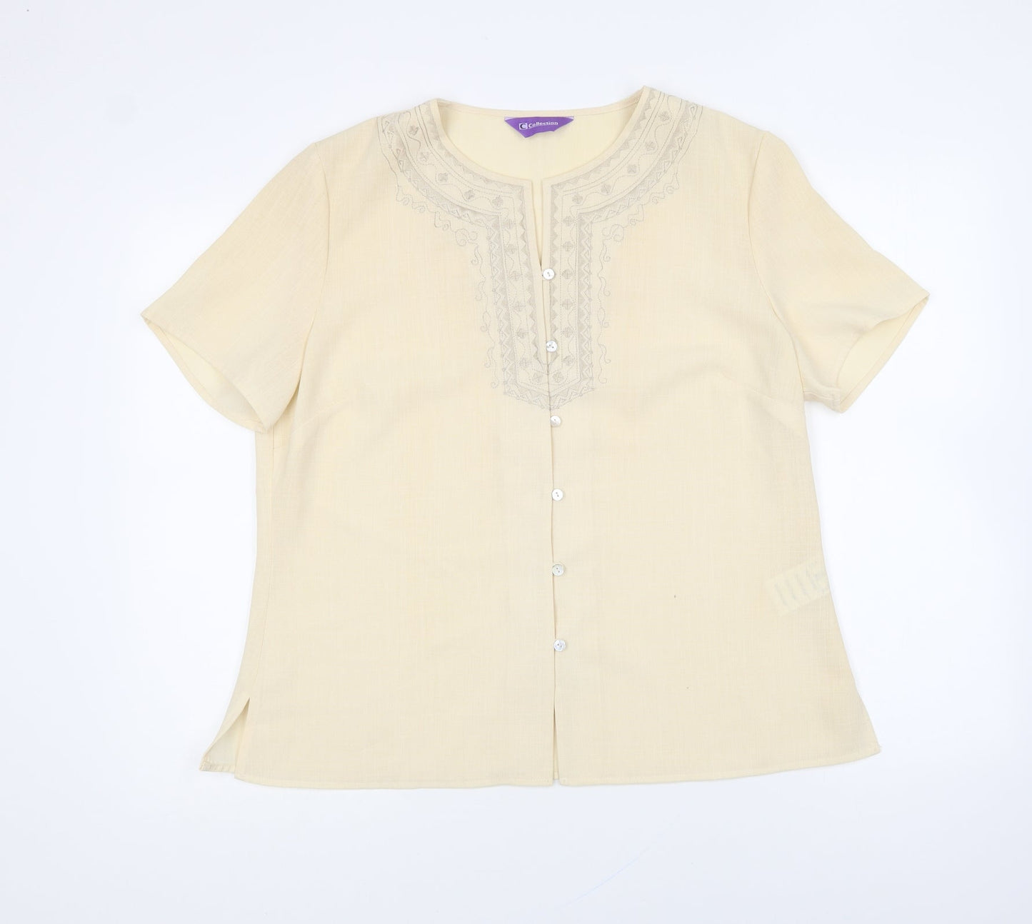 Womens UK Size 18 Collection Beige Basic Button-Up