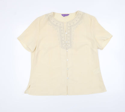 Womens UK Size 18 Collection Beige Basic Button-Up