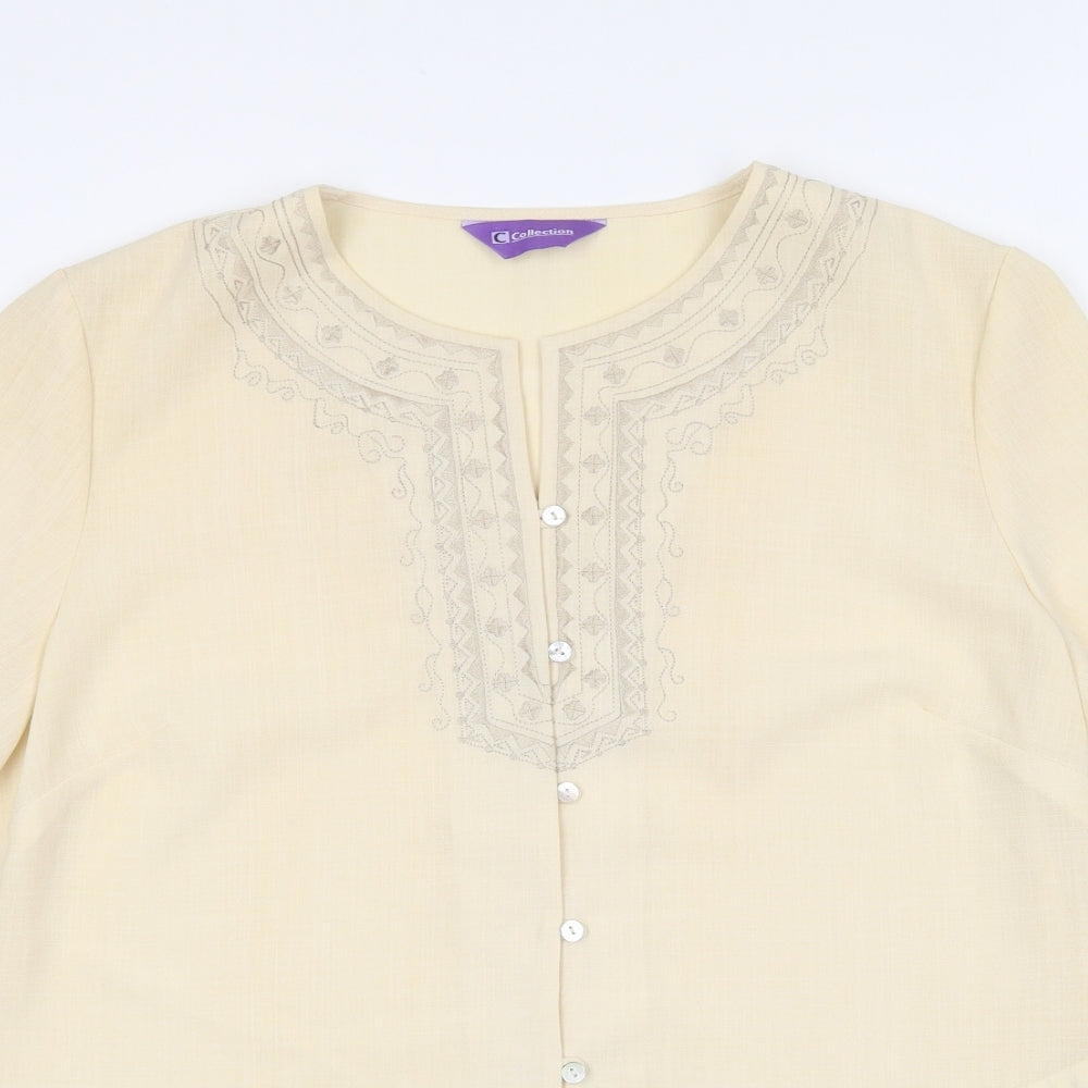 Womens UK Size 18 Collection Beige Basic Button-Up