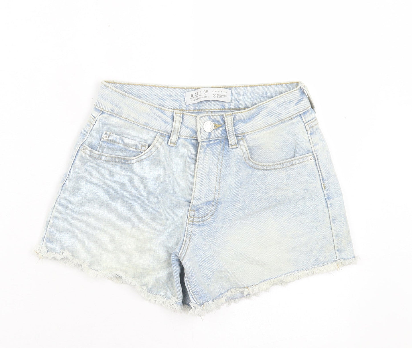 Denim & Co. Womens Blue Cotton Boyfriend Shorts Size 6 L3 in Regular Button