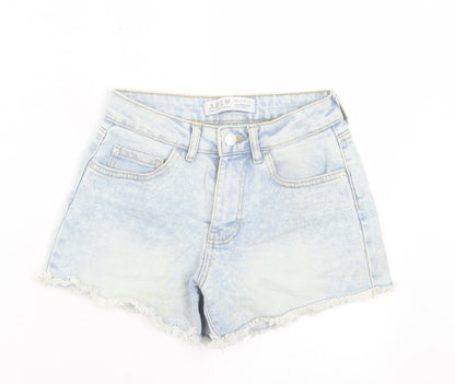Denim & Co. Womens Blue Cotton Boyfriend Shorts Size 6 L3 in Regular Button