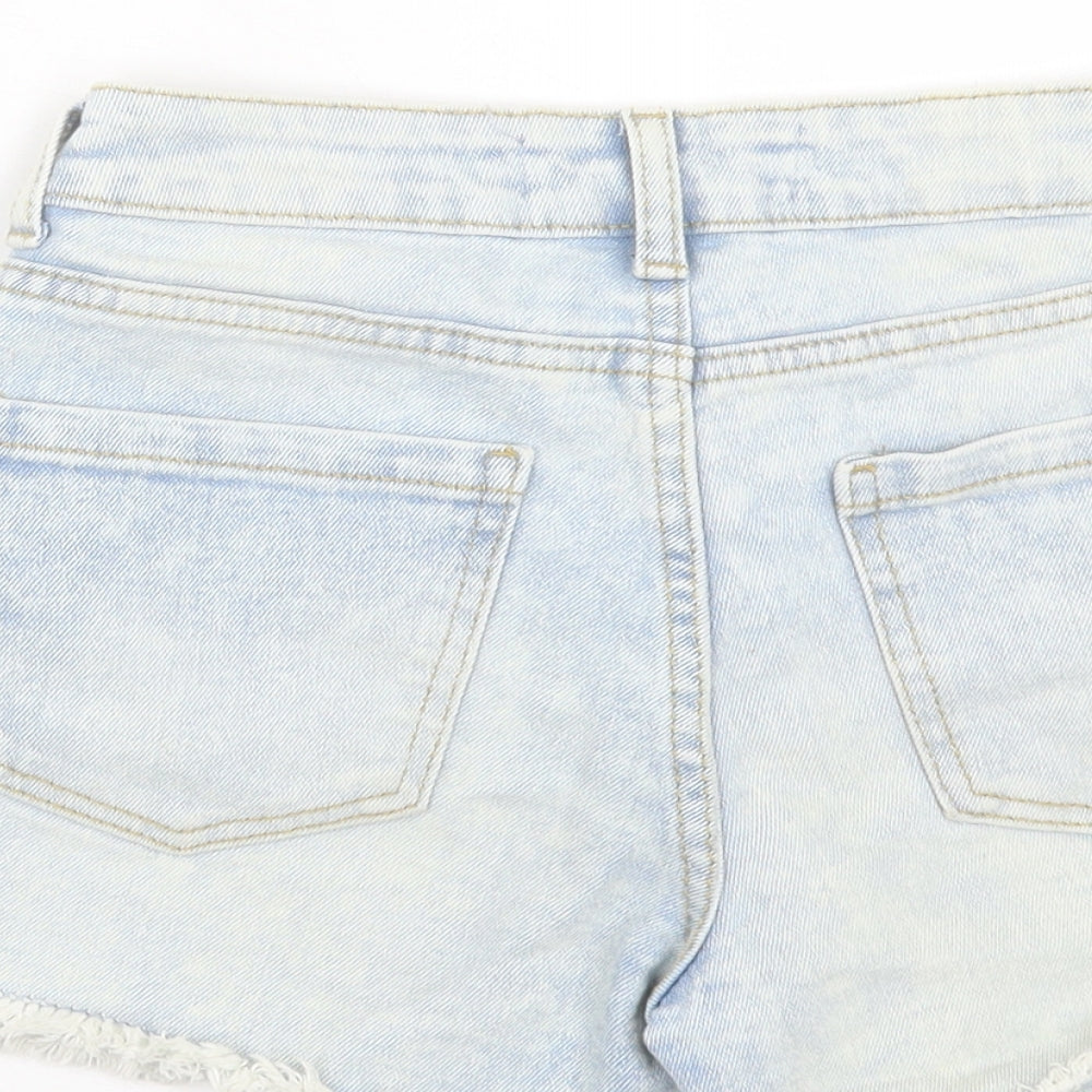 Denim & Co. Womens Blue Cotton Boyfriend Shorts Size 6 L3 in Regular Button