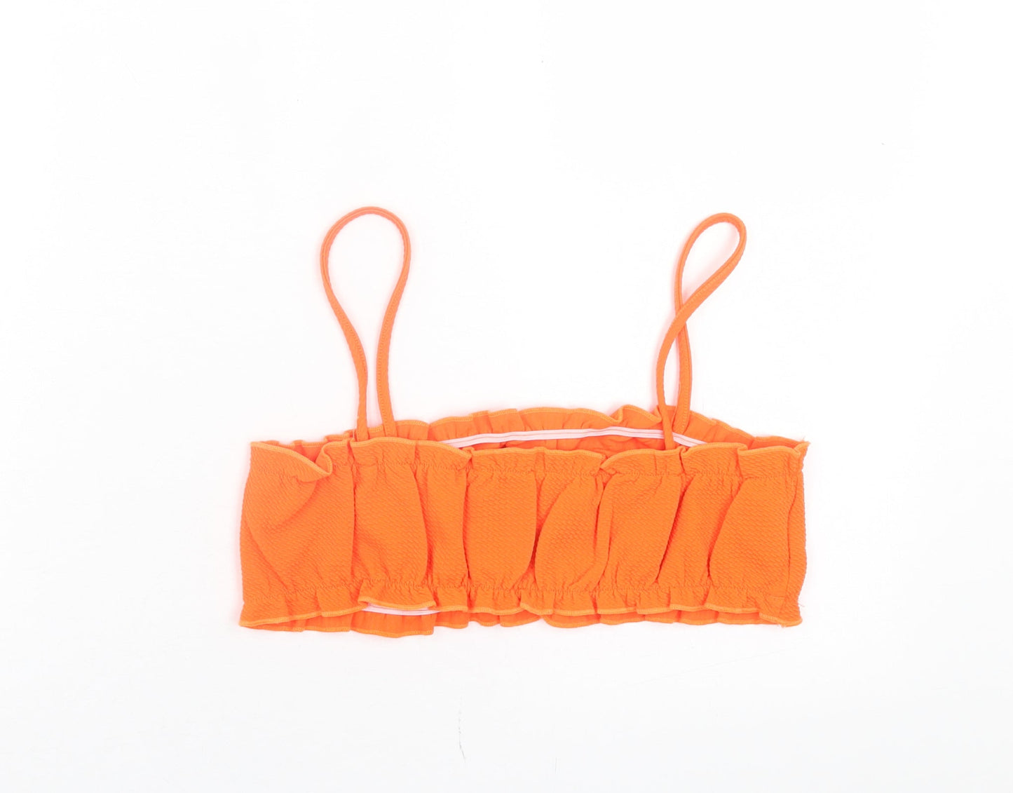 SheIn Womens Orange Polyester Cropped Tank Size M Square Neck - Lettuce Edging