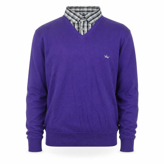 Mens UK Size M Blue Inc Purple Pullover Jumper
