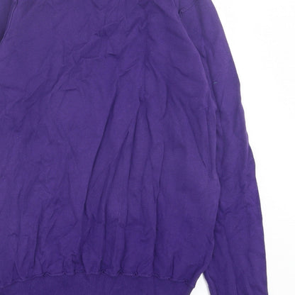 Blue Inc Mens Purple Collared Cotton Pullover Jumper Size M