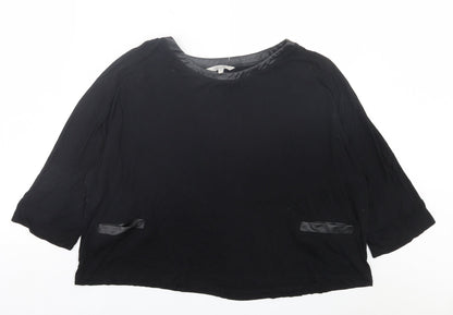 Womens UK Size M Peacocks Black Basic T-Shirt