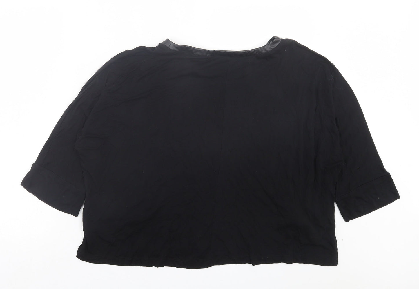Womens UK Size M Peacocks Black Basic T-Shirt