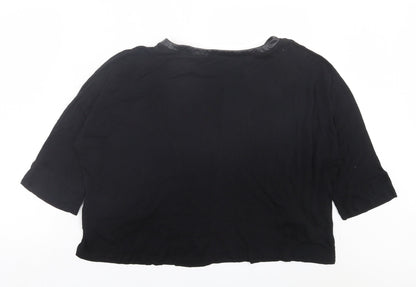 Womens UK Size M Peacocks Black Basic T-Shirt