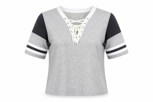 Womens UK Size 8 Select Grey Cropped T-Shirt