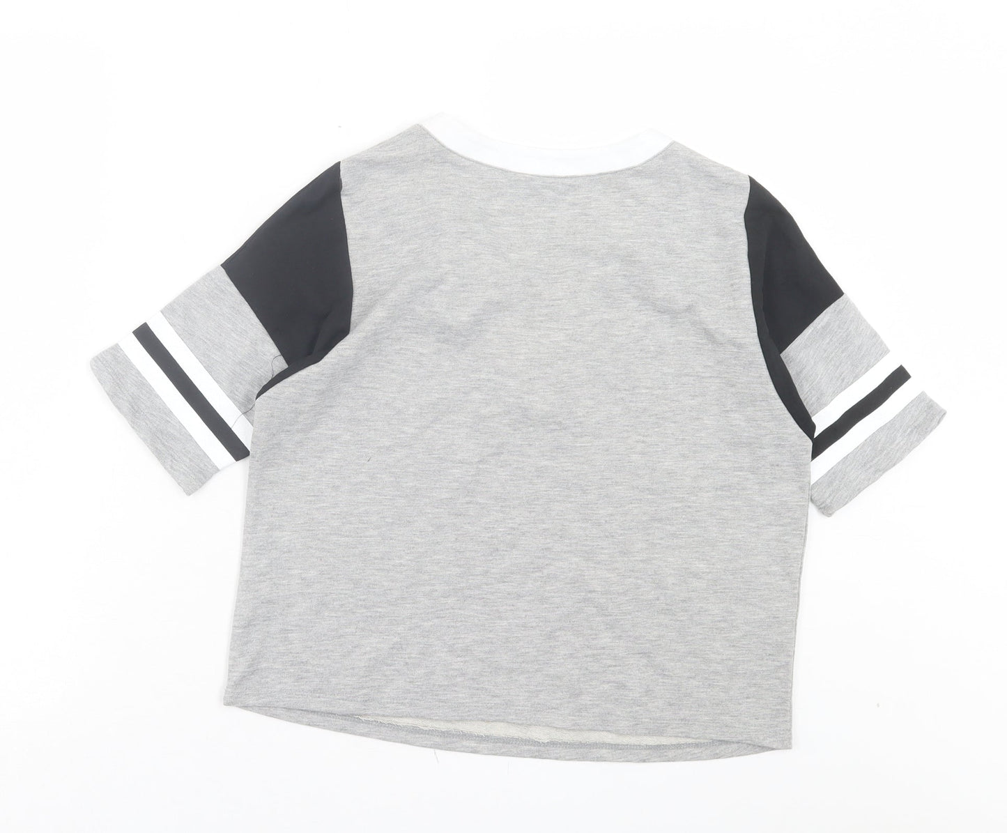Womens UK Size 8 Select Grey Cropped T-Shirt