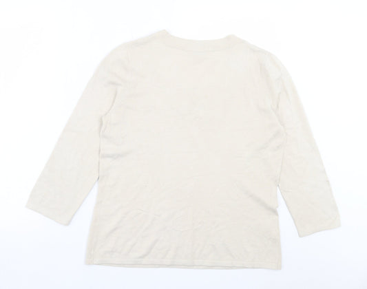 Womens UK Size M CC Beige Pullover Jumper