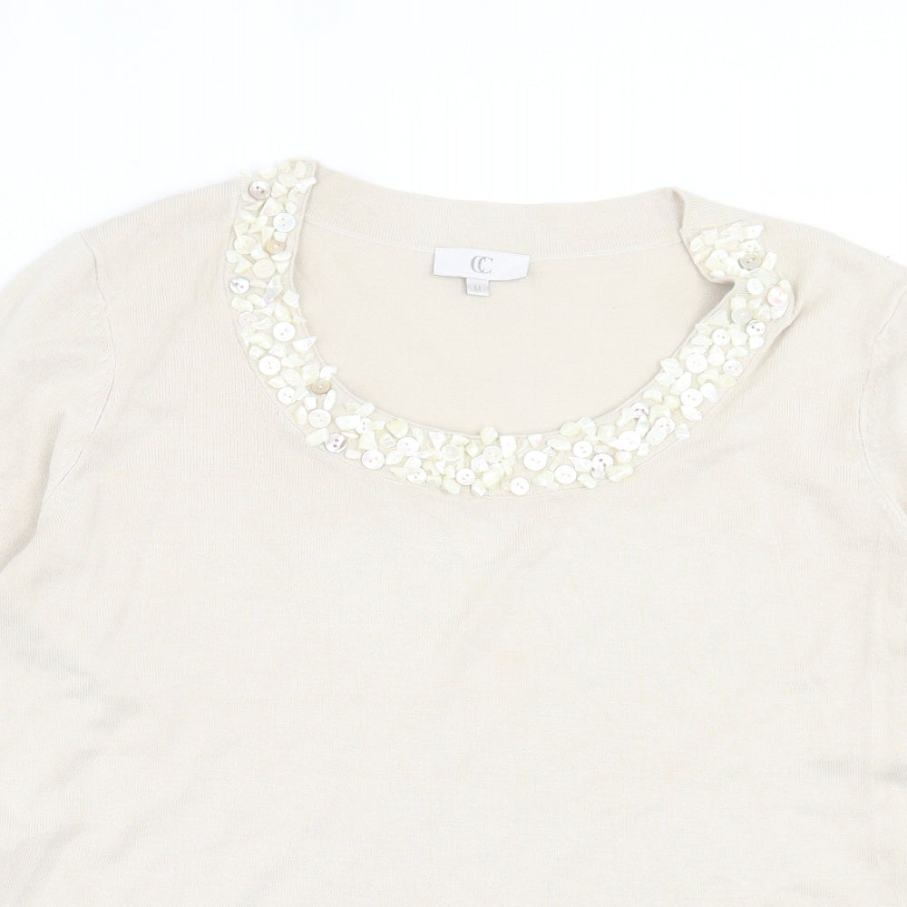 Womens UK Size M CC Beige Pullover Jumper