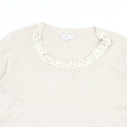 Womens UK Size M CC Beige Pullover Jumper