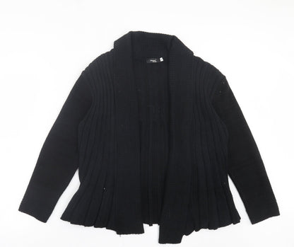 Glimpse Womens Black V-Neck Acrylic Cardigan Jumper Size M
