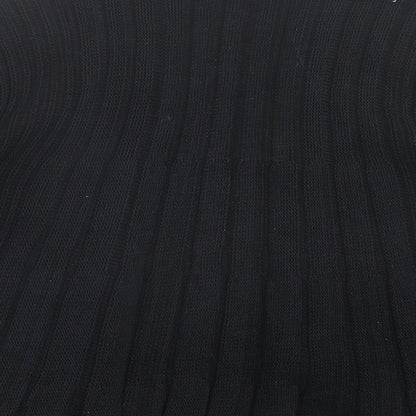 Glimpse Womens Black V-Neck Acrylic Cardigan Jumper Size M