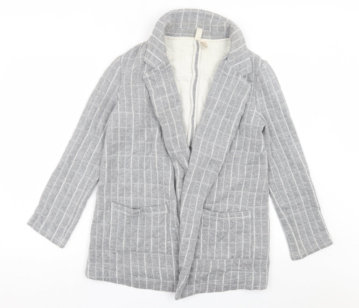 Forever & Exclusive Womens Grey Plaid Jacket Blazer Size S
