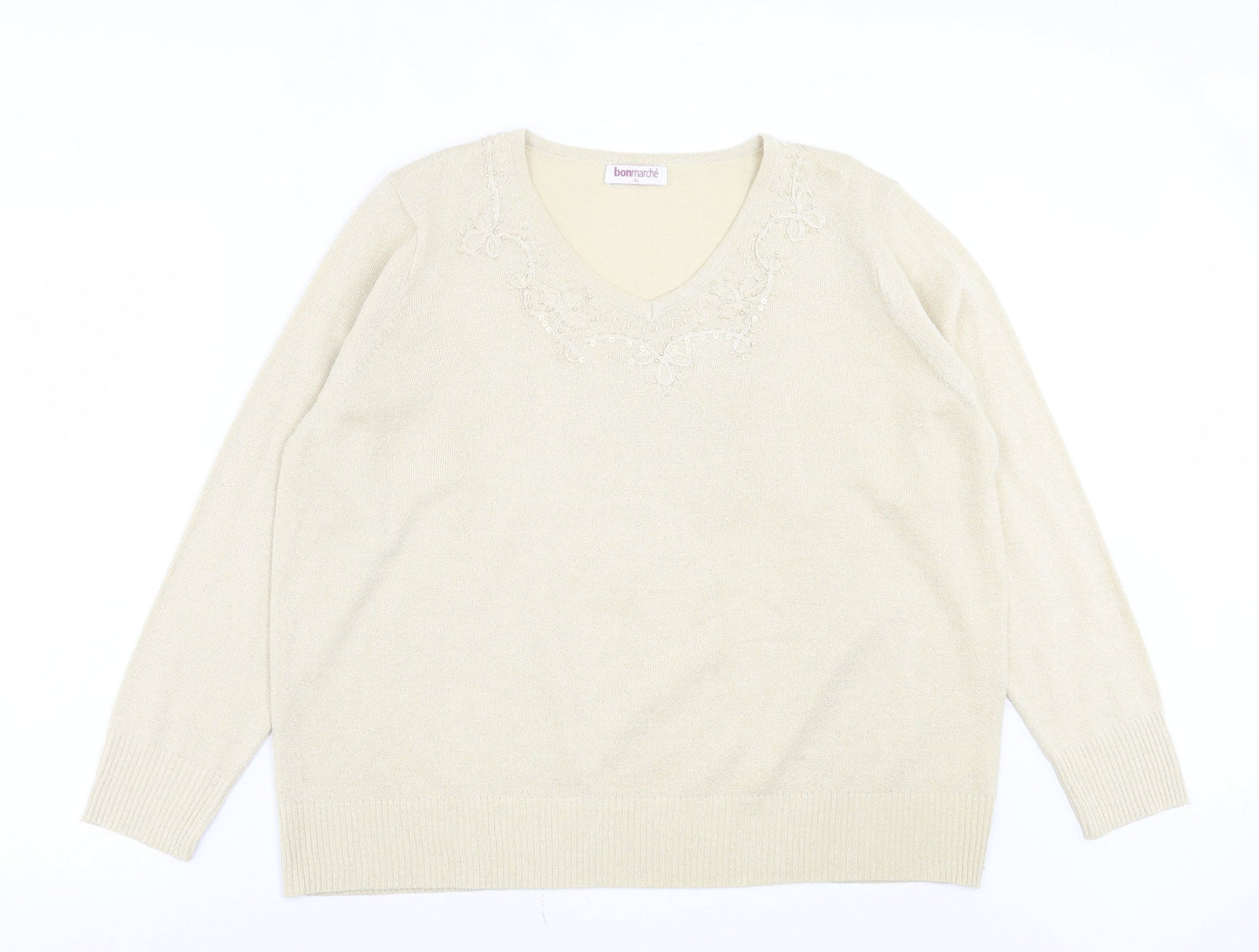 Womens UK Size XL Bonmarché Gold Pullover Jumper