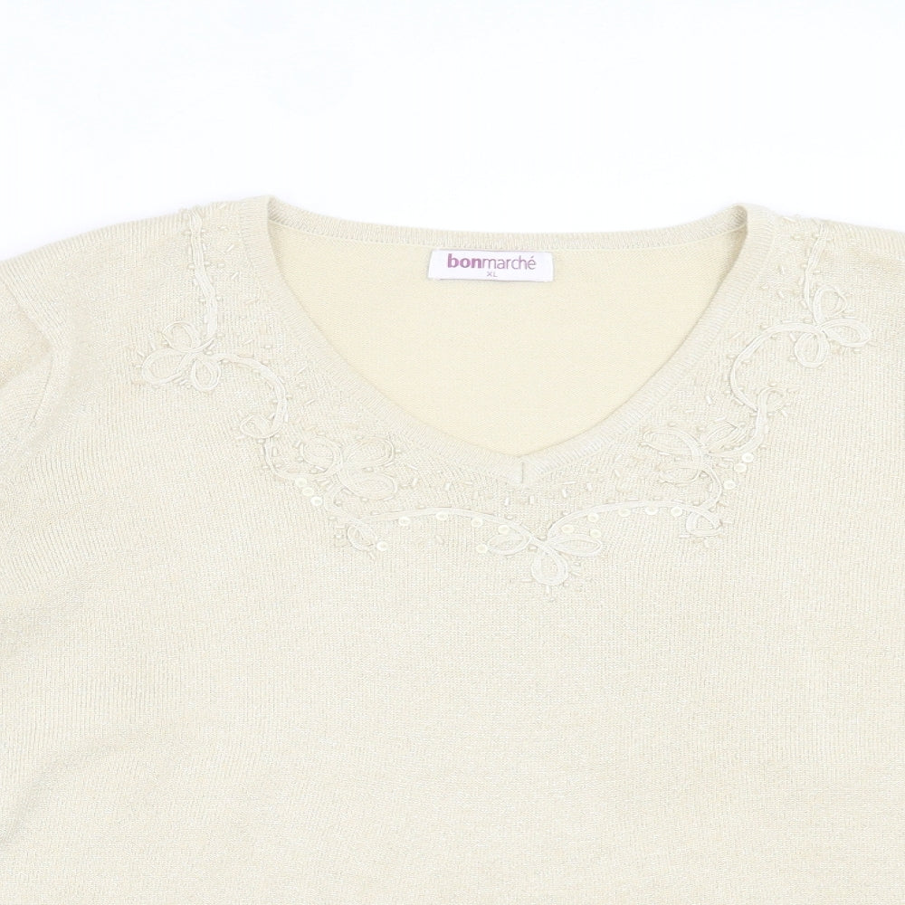 Womens UK Size XL Bonmarché Gold Pullover Jumper