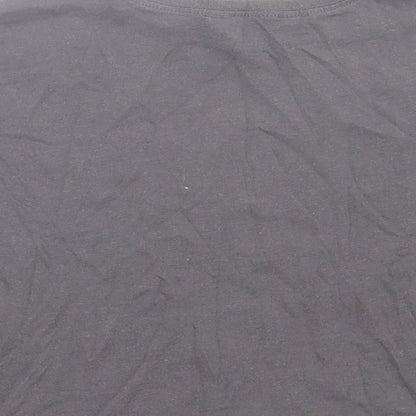 Miss Evie Girls Grey Cotton Basic T-Shirt Size 7-8 Years Crew Neck Pullover