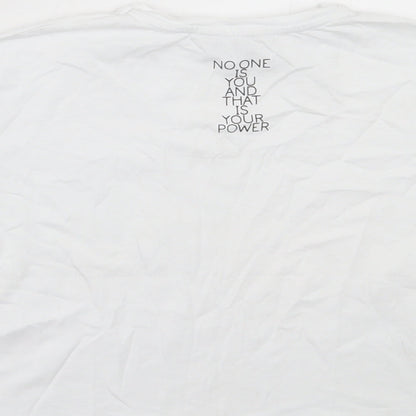 Miss Evie Girls White Cotton Basic T-Shirt Size 7-8 Years Crew Neck Pullover - Be True To Yourself