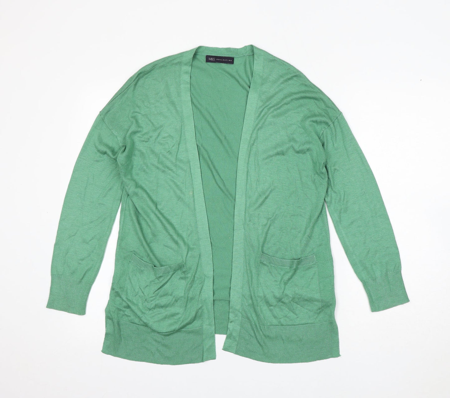 Womens UK Size S Marks and Spencer Green Cardigan Jumper