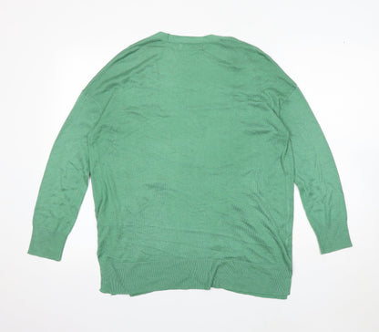 Womens UK Size S Marks and Spencer Green Cardigan Jumper