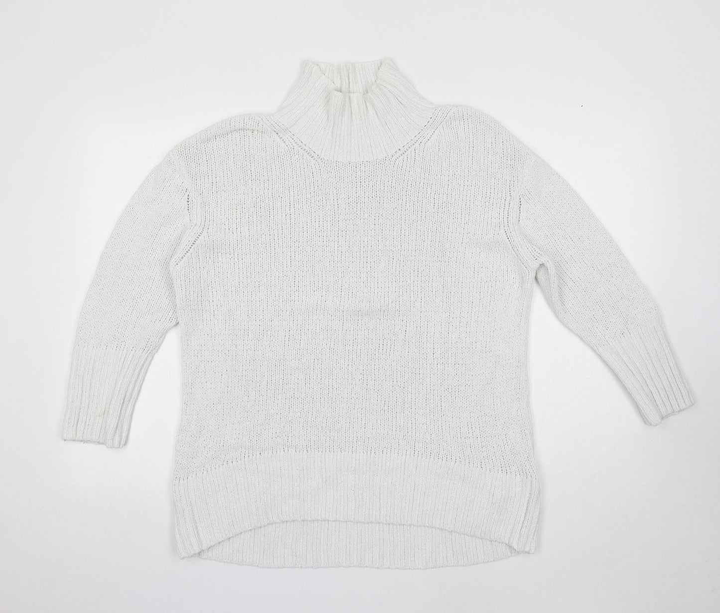 Womens UK Size S Marks and Spencer White Pullover Jumper