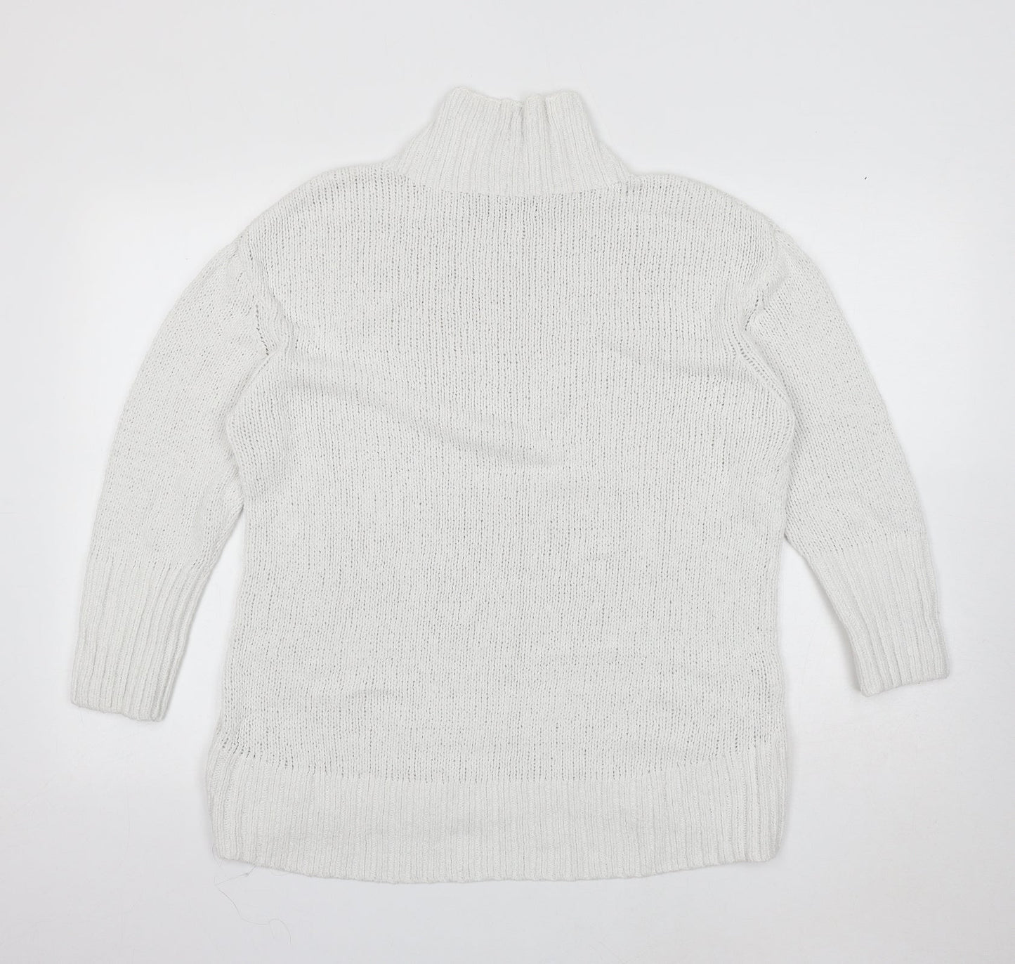 Womens UK Size S Marks and Spencer White Pullover Jumper