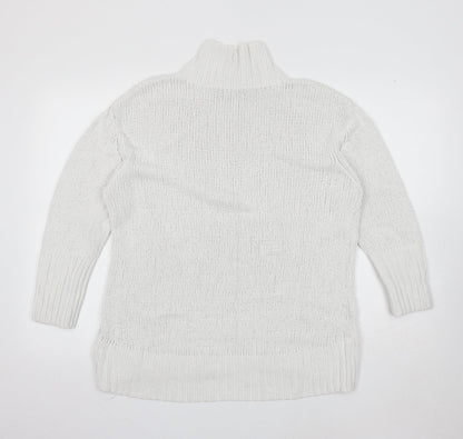 Womens UK Size S Marks and Spencer White Pullover Jumper
