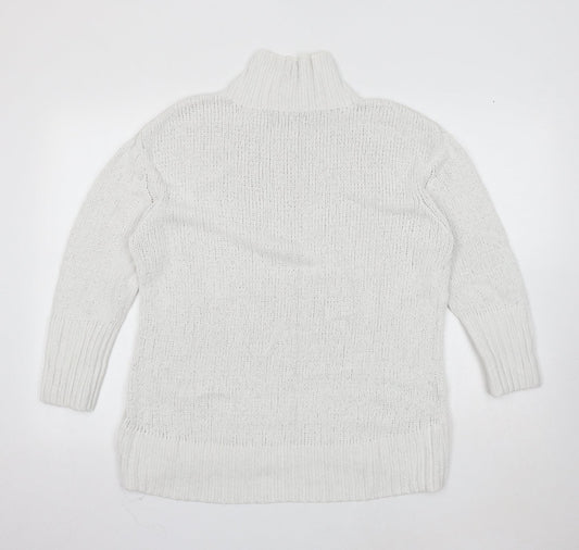 Womens UK Size S Marks and Spencer White Pullover Jumper