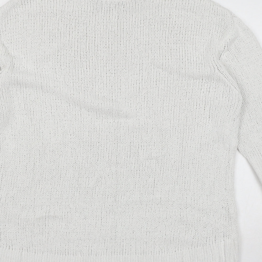 Womens UK Size S Marks and Spencer White Pullover Jumper