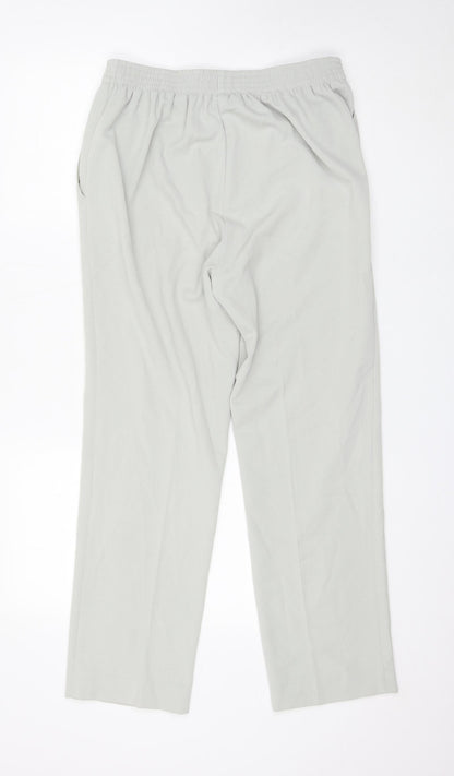 Oscar Womens Grey Polyester Trousers Size 14 L27 in Regular Buckle