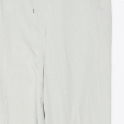 Oscar Womens Grey Polyester Trousers Size 14 L27 in Regular Buckle